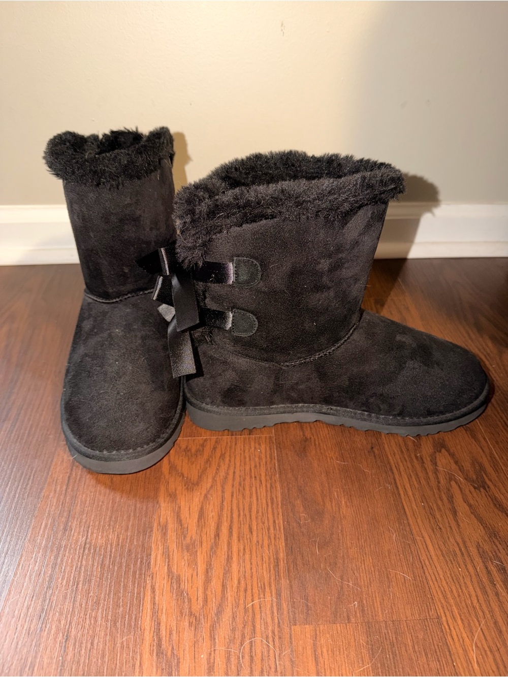 UGG Black Shearling Lined Short Boots - Picture 3 of 7